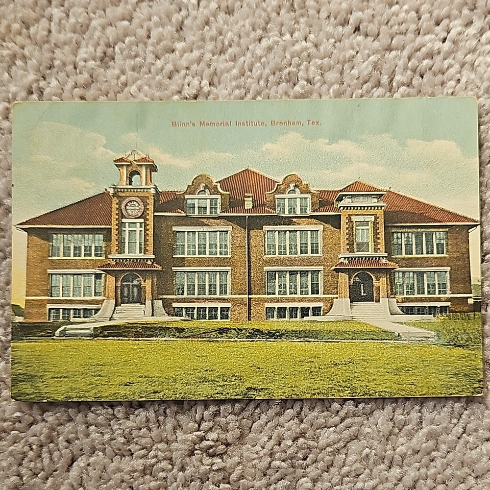 1912 Blinn Brenham Texas Vintage Postcard